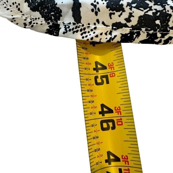 P Luca Milano Blouse Women Size Small Top Animal Print Blouse Black White HI Low - Picture 12 of 13